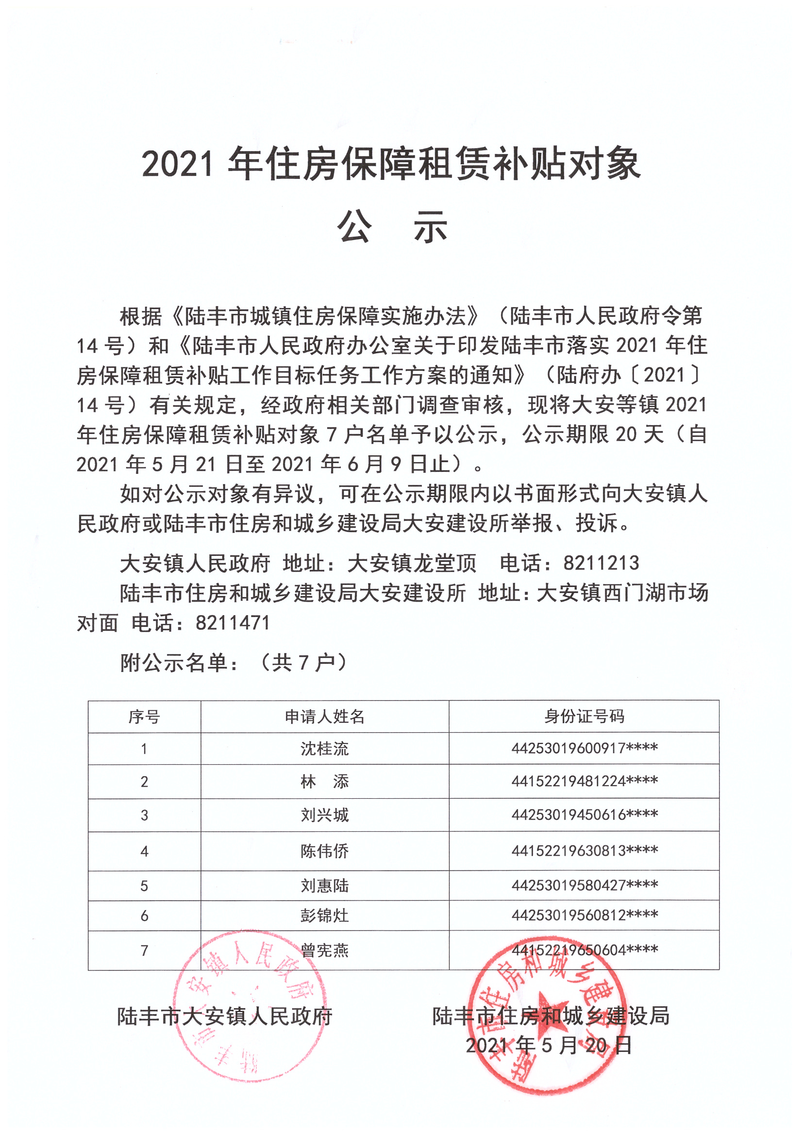2021年住房保障租赁补贴对象公示（大安镇）.jpg