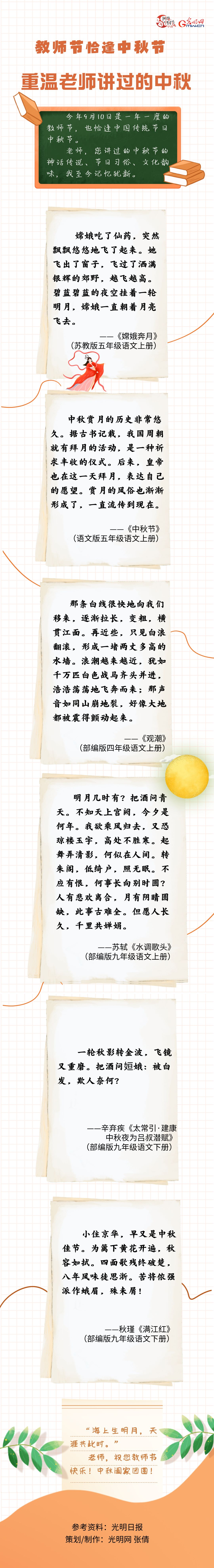 【网络中国节·中秋】教师节恰逢中秋节 重温老师讲过的中秋