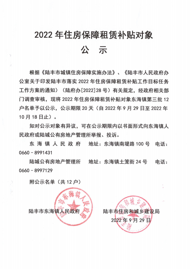 2022年度保障房租赁补贴对象公示（东海12户）.png