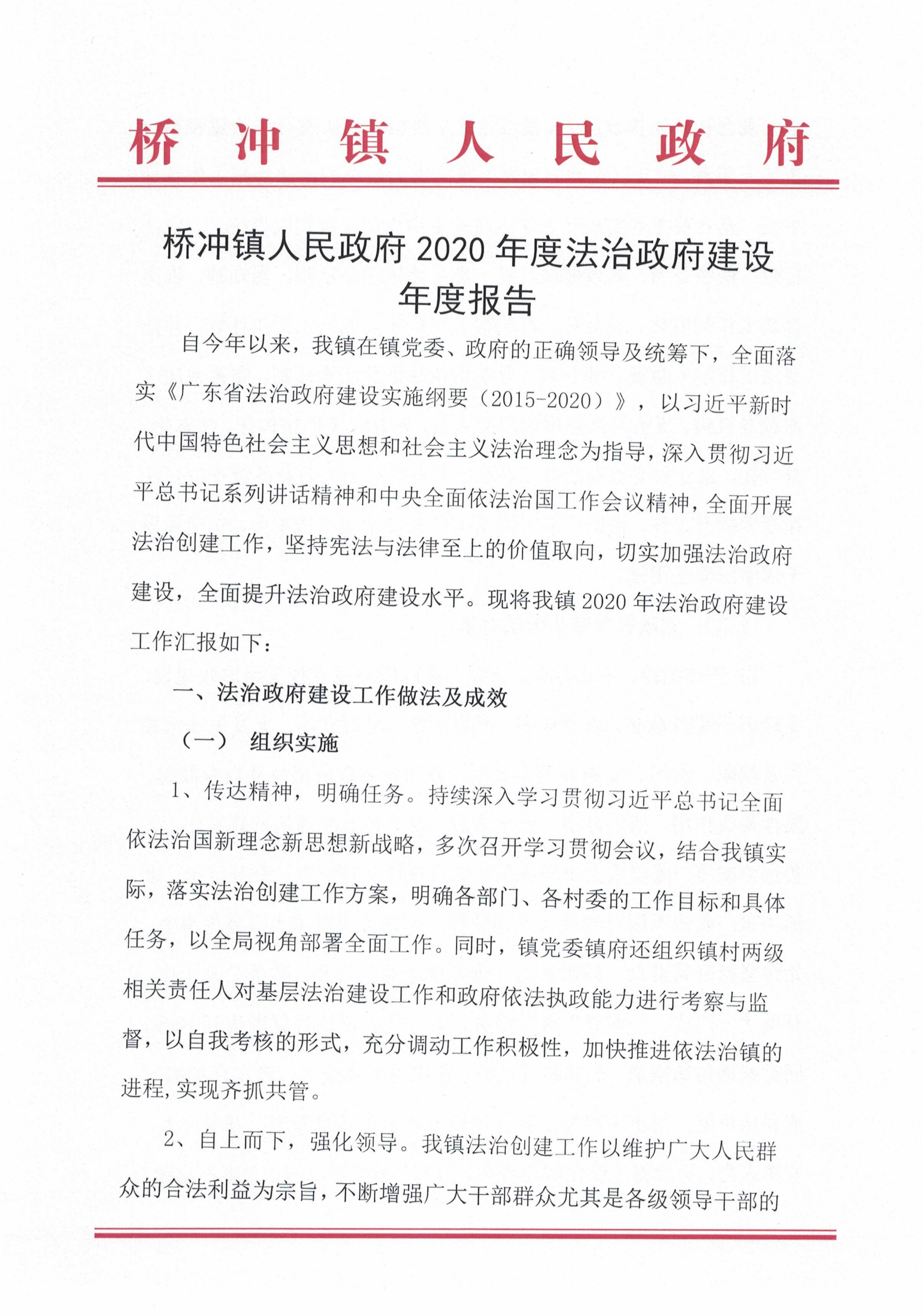 桥冲镇人民政府2020年度法治政府建设年度报告_00.png