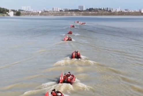 以练备战筑安澜 砺兵实干守平安 广东省汕尾市“应急使命•2026”防汛防风抢险综合应急演练在陆丰举行